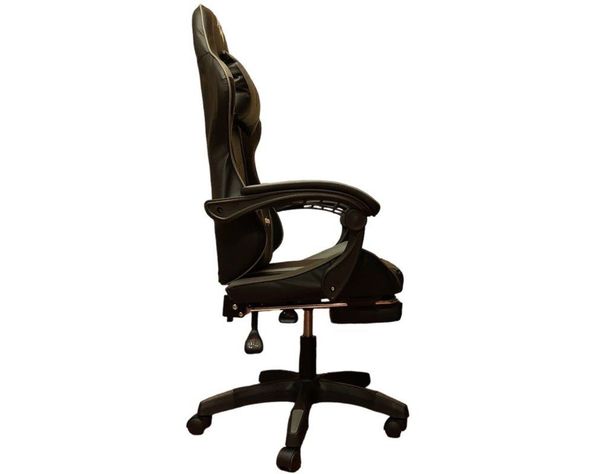 SILLA GAMER 730-5 GRIS ERGONOMICA RECLINABLE REPOSAPIES-2