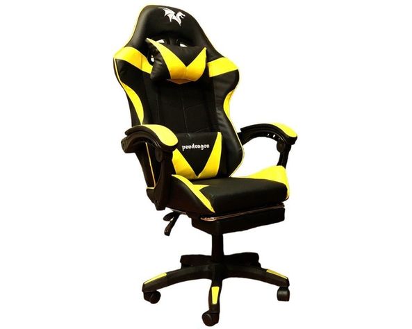 SILLA GAMER 730-5 AMARILLA ERGONOMICA RECLINABLE REPOSAPIES-0