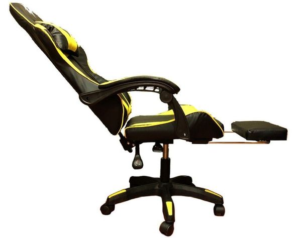 SILLA GAMER 730-5 AMARILLA ERGONOMICA RECLINABLE REPOSAPIES-5