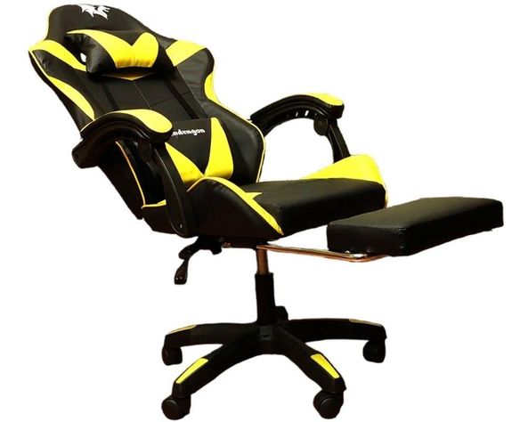 SILLA GAMER 730-5 AMARILLA ERGONOMICA RECLINABLE REPOSAPIES-4