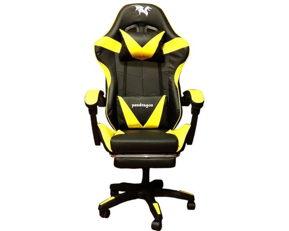 SILLA GAMER 730-5 AMARILLA ERGONOMICA RECLINABLE REPOSAPIES-2