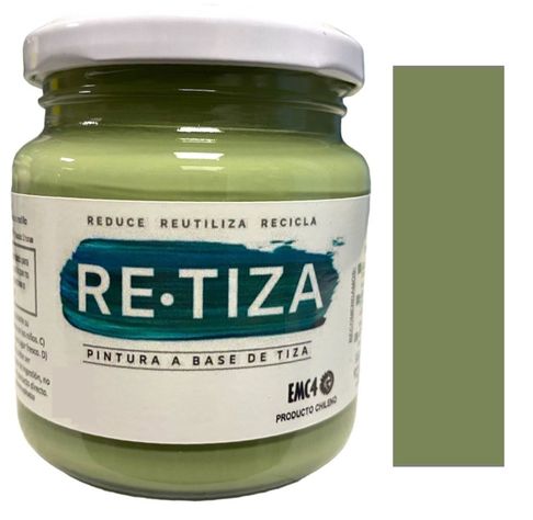 Pintura Vintage/Tizada, color TE VERDE 250 gramos, Base Agua Retiza-0