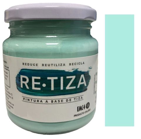 Pintura Vintage/Tizada, color VERDE MENTA 250 gramos, Base Agua Retiza-0