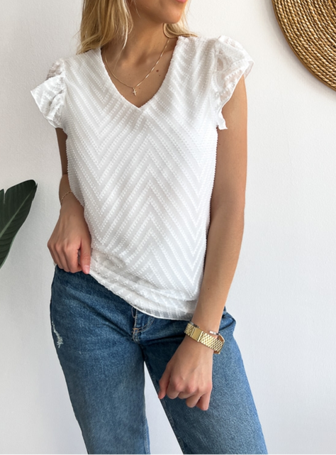 Blusa de gasa escote V-1