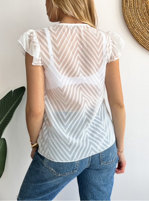 Blusa de gasa escote V-2