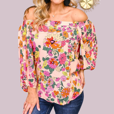 Blusa de hombros elasticados de viscosa-2