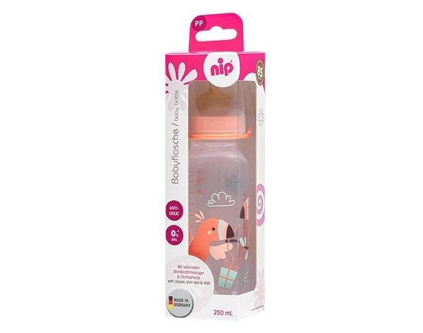 Mamadera tetina ortodóntica látex anticólicos Rosa 250 ml-0
