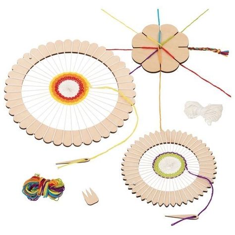 Juego de artesanía - telar redondo y flor para tejer. Goki-0