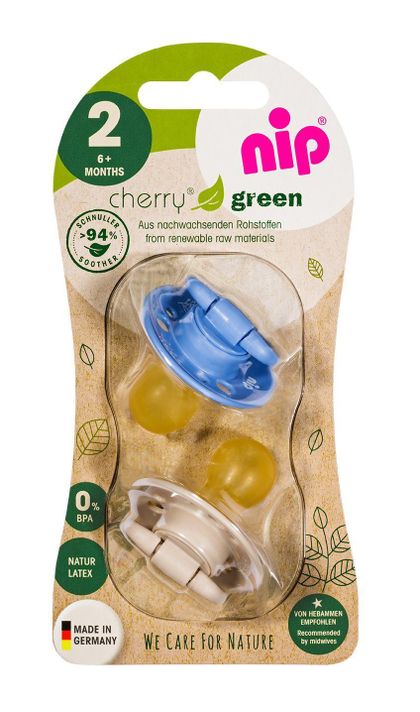 Chupetes Cherry Green Caucho 6+ meses 2 unidades Azul Beige-0