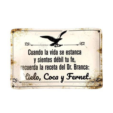 CARTEL CHAPA 25x35 HIELO, COCA Y FERNET - FIRE CHILE-0
