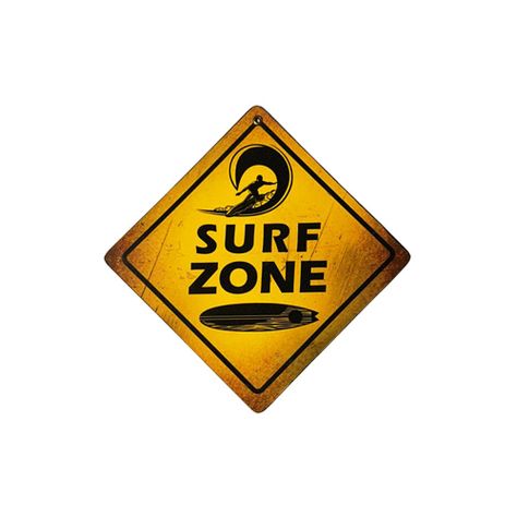 CARTEL CHAPA 18x18 SURF ZONE - FIRE CHILE-0