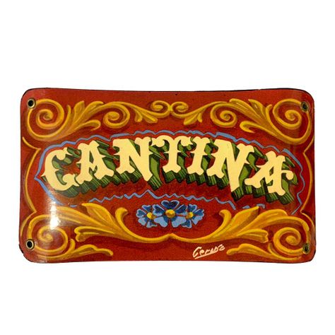 CARTEL CHAPA 13x22 CANTINA (FILETEADO) - FIRE CHILE-0