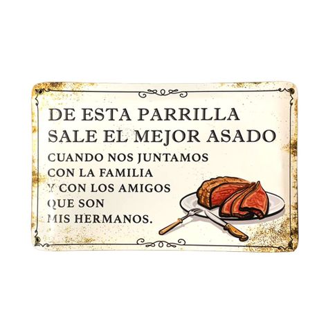 CARTEL CHAPA 25x35 DE ESTA PARRILLA SALE EL MEJOR ASADO - FIRE CHILE-0