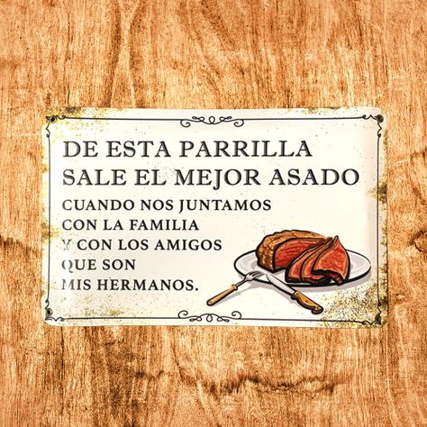 CARTEL CHAPA 25x35 DE ESTA PARRILLA SALE EL MEJOR ASADO - FIRE CHILE-1