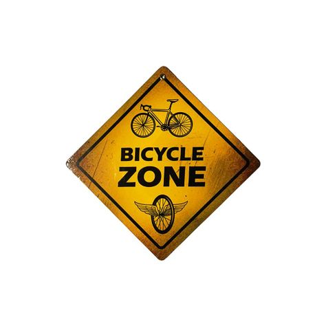 CARTEL CHAPA 18x18 BICYCLE ZONE - FIRE CHILE-0