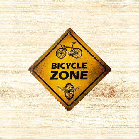 CARTEL CHAPA 18x18 BICYCLE ZONE - FIRE CHILE-1