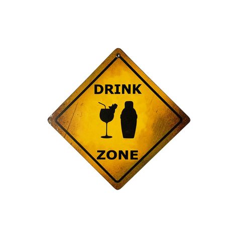 CARTEL CHAPA 18x18 DRINK ZONE - FIRE CHILE-0