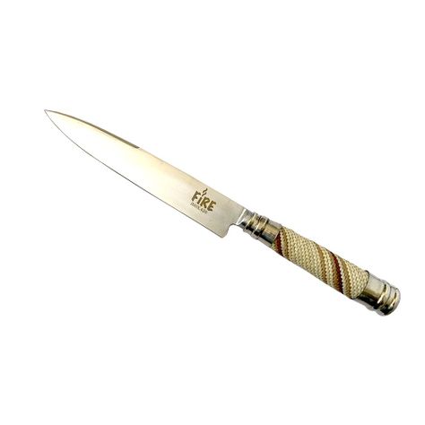 CUCHILLO FIRE INOX TRENZADO ALPACA TIENTO FINO 20CM - FIRE CHILE-0