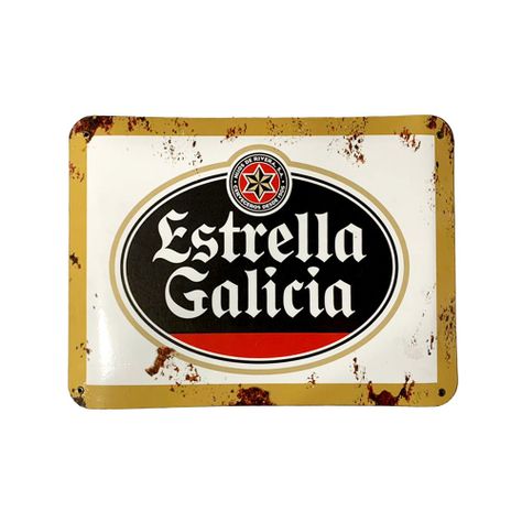 CARTEL CHAPA 32x42 ESTRELLA GALICIA - FIRE CHILE-0