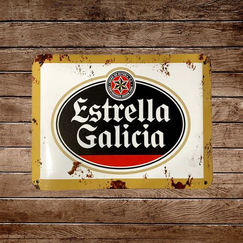 CARTEL CHAPA 32x42 ESTRELLA GALICIA - FIRE CHILE-1