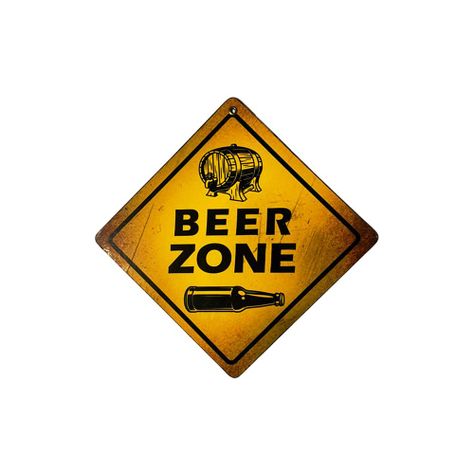 CARTEL CHAPA 18x18 BEER ZONE - FIRE CHILE-0