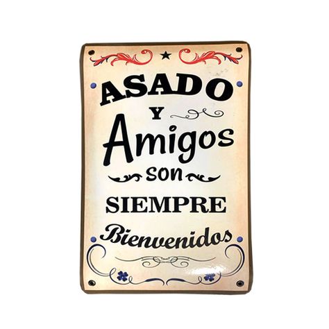 CARTEL CHAPA 25x35 ASADO Y AMIGOS SON SIEMPRE - FIRE CHILE-0