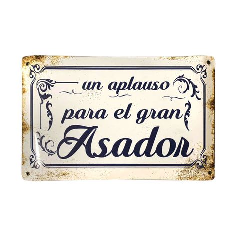 CARTEL CHAPA 25x35 UN APLAUSO PARA EL GRAN ASADOR - FIRE CHILE-0