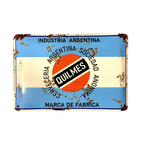 CARTEL CHAPA 25x35 QUILMES CERVECERIA ARGENTINA - FIRE CHILE-0