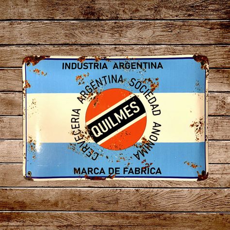 CARTEL CHAPA 25x35 QUILMES CERVECERIA ARGENTINA - FIRE CHILE-1