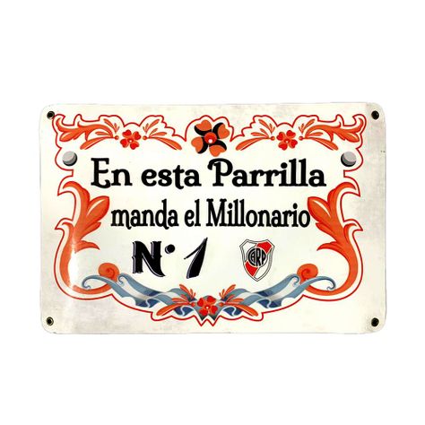 CARTEL CHAPA 25x35 EN ESTA PARRILLA MANDA EL MILLONARIO - FIRE CHILE-0