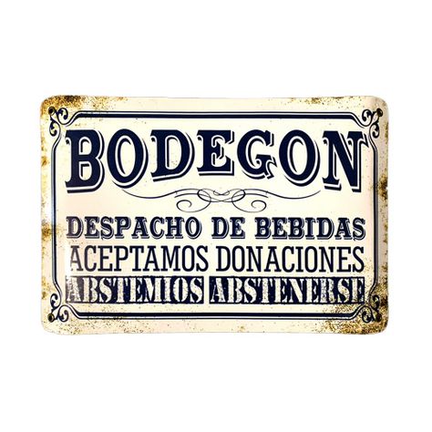 CARTEL CHAPA 25x35 BODEGON DESPACHO DE BEBIDAS - FIRE CHILE-0