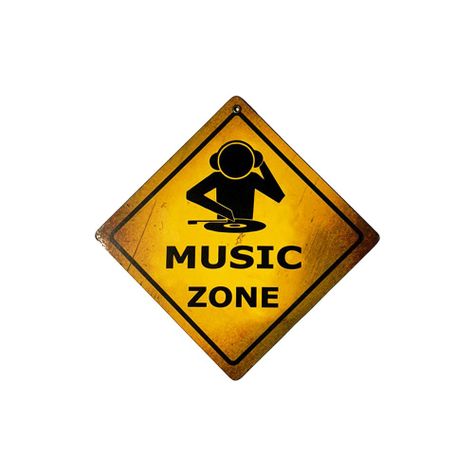 CARTEL CHAPA 18x18 MUSIC ZONE - FIRE CHILE-0