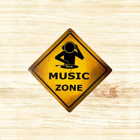 CARTEL CHAPA 18x18 MUSIC ZONE - FIRE CHILE-1