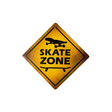 CARTEL CHAPA 18x18 SKATE ZONE - FIRE CHILE-0
