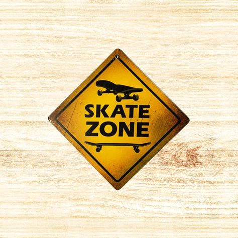 CARTEL CHAPA 18x18 SKATE ZONE - FIRE CHILE-1