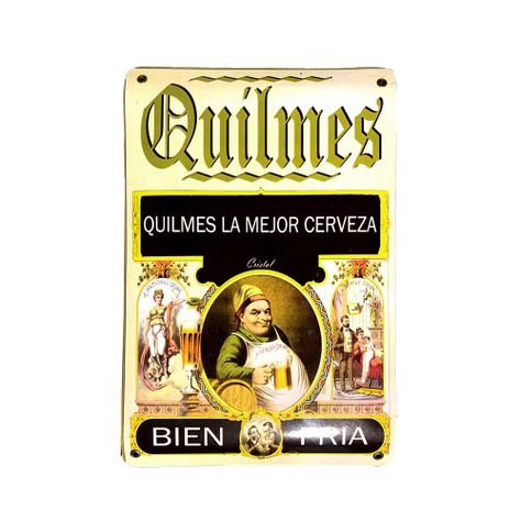 CARTEL CHAPA 25x35 QUILMES LA MEJOR CERVEZA - FIRE CHILE-0