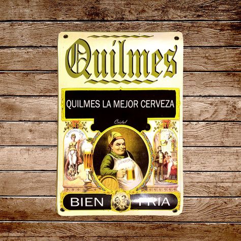 CARTEL CHAPA 25x35 QUILMES LA MEJOR CERVEZA - FIRE CHILE-1