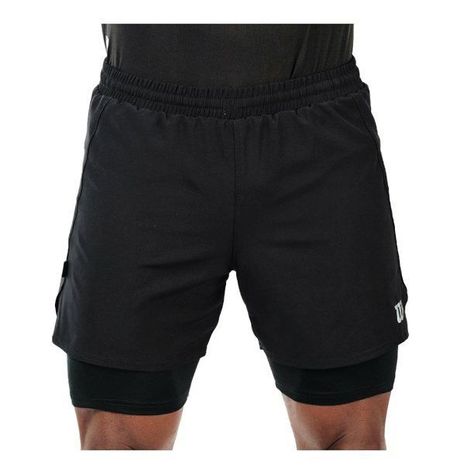 Short Wilson Flex Negro Con Calza Tenis Padel-0