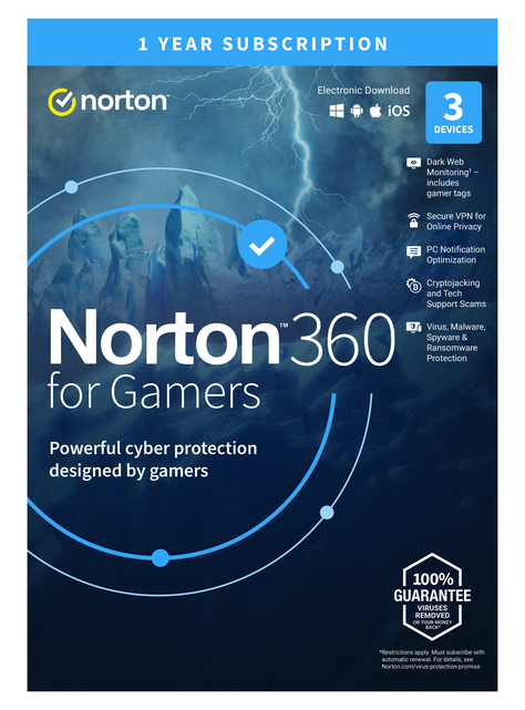 Norton Antivirus 360 Gamers 50gb 3 Dispositivos 1 Año-0