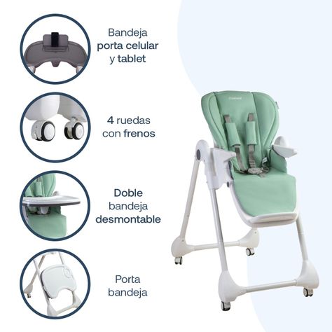 Silla de Comer EasyFeed Verde Bebesit-3