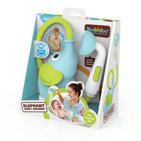 Elefante Ducha Interactivo Azul Bebe Bañera Yookidoo-7