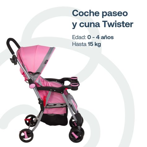 Coche Paseo y Cuna Twister SX Rosa-3