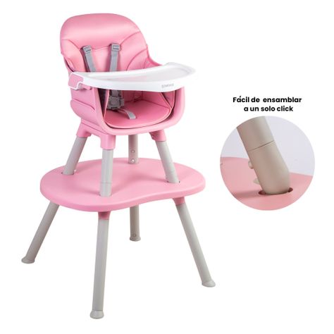 Silla de Comer Baby Desk 4 en1 Rosa Bebesit-3