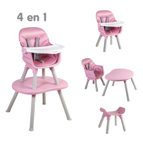Silla de Comer Baby Desk 4 en1 Rosa Bebesit-6