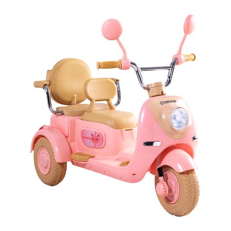 Moto Scooter Eléctrica Doble Rosa Bebesit-0