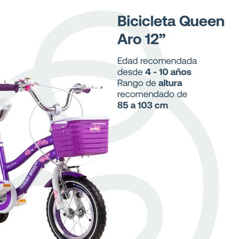 Bicicleta Infantil Queen Aro 12 Morada Bebesit-1