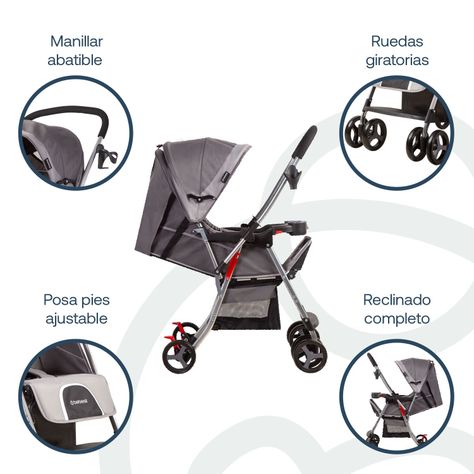 Coche Paseo y Cuna Twister SX Gris Bebesit-2