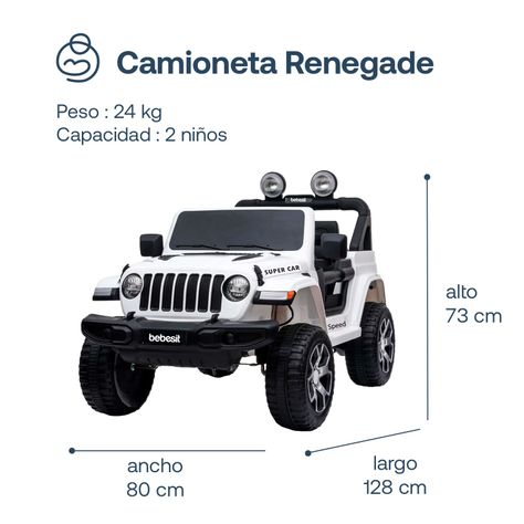 Camioneta Eléctrica Bebesit Renegade - Blanco-2