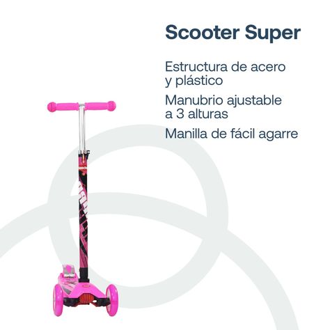 Scooter Infantil S012 Rosa Bebesit-1