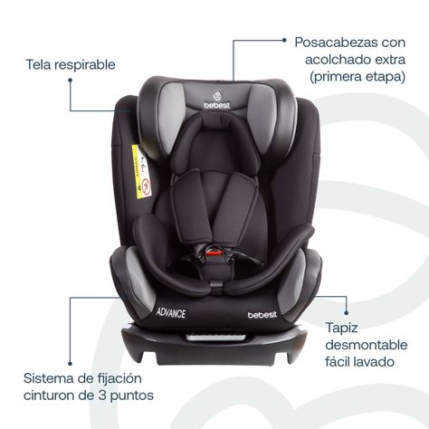 Silla de Auto Convertible Advance Gris Bebesit-4